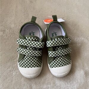Jumping Beans Green Checkered Baby Shoes